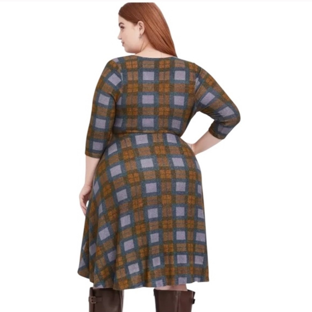 {Outlander by Torrid} Plaid Long Sleeve Dress Fall Winter - Picture 2 of 4